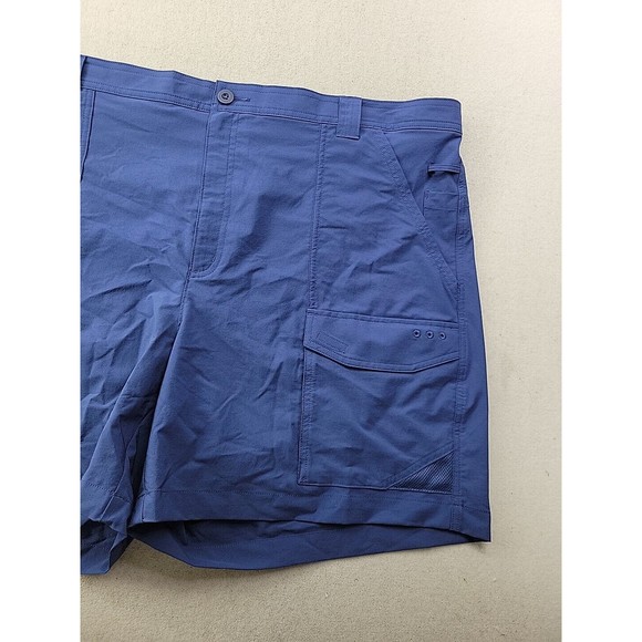 NEW - Columbia PFG Cargo Short Blue Stretch Performance Men XXL 6L Elastic Waist - Picture 3 of 8